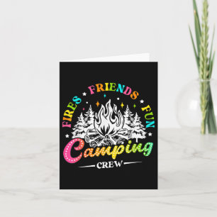 Tarjeta Camping Crew Incendia Amigos Diversión Camper Vibe