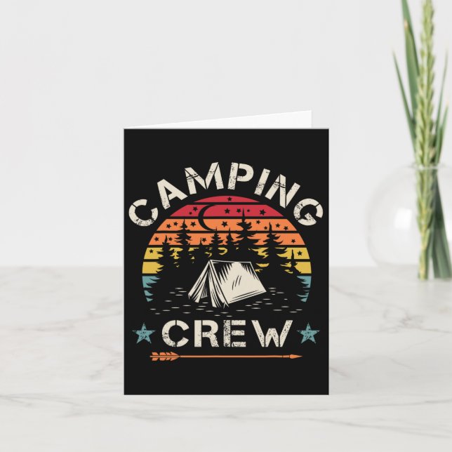 Tarjeta Camping Crew Retro Camper (Anverso)