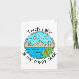Tarjeta Camping De Bote De Pesca - Mi Lugar Feliz Lluvia D