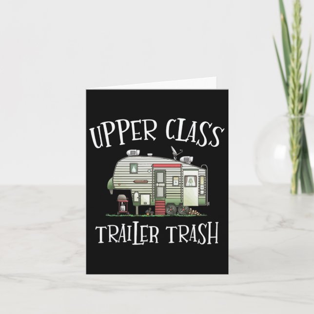Tarjeta Camping De Camper Gracioso De La Trash Del Trailer (Anverso)