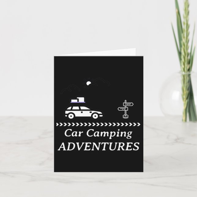 Tarjeta Camping de coches Adventures Campamento de viajes  (Anverso)