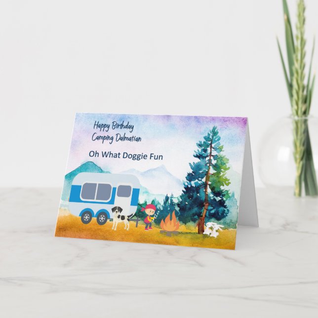 Tarjeta Camping familiar Dalmatian Birthday Card (Anverso)