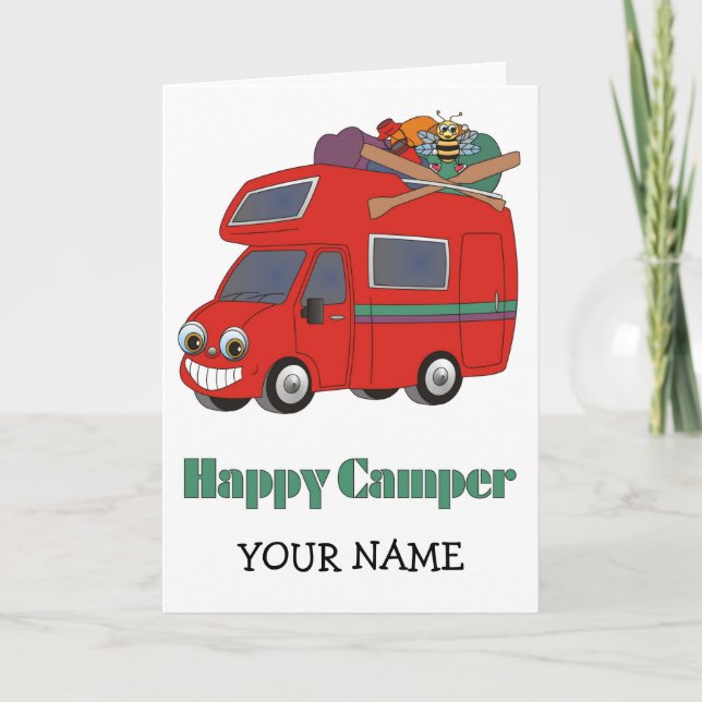 Tarjeta Camping Feliz (Anverso)