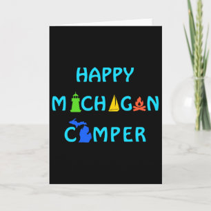 Tarjeta Camping feliz de Michigan para vacaciones de veran