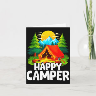 Tarjeta Camping feliz retro campamento de verano viaje de 
