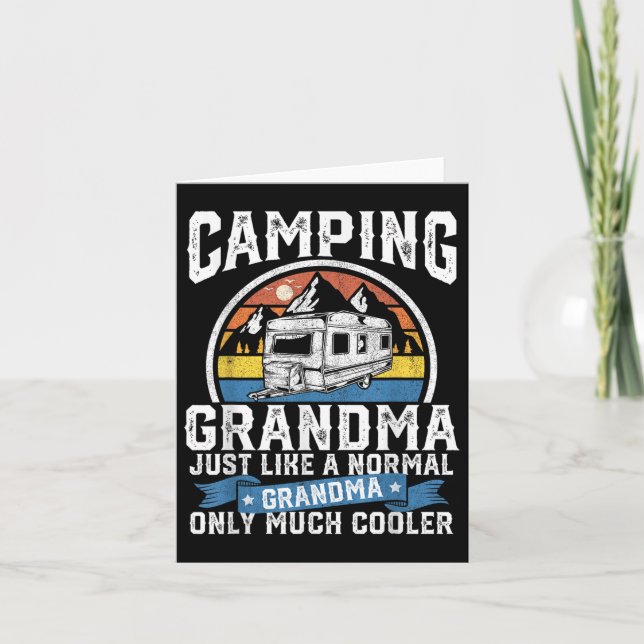 Tarjeta Camping Grandma Funny Camper Rv Retro Wom (Anverso)