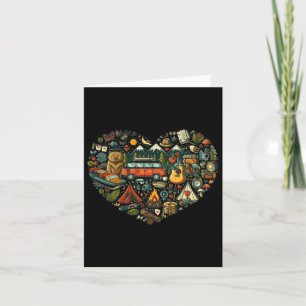 Tarjeta Camping Heart Gracioso Campamento Senderismo Natur