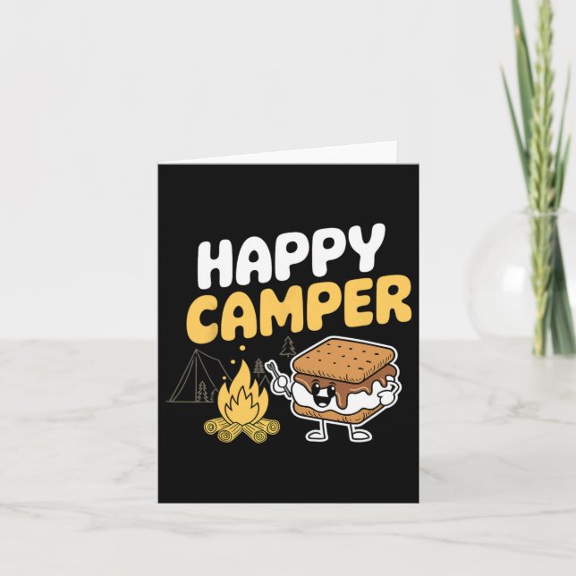 Tarjeta Camping Marshmallow Camper Smores Kawaii S. Mores (Anverso)