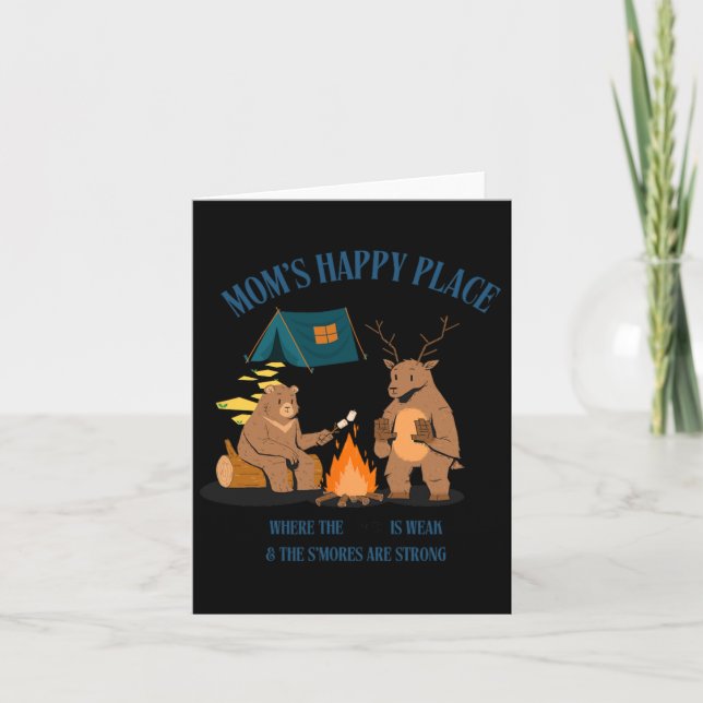 Tarjeta Camping Mom's Happy Place (Anverso)