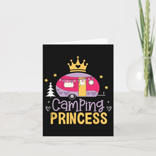 Tarjeta Camping Princess Camper Outdoor Adventurer Explore (Anverso)