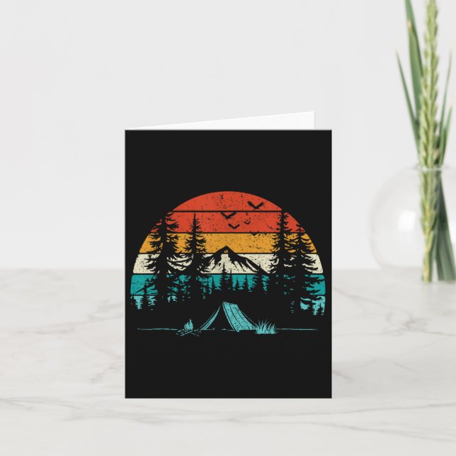 Tarjeta Camping Retro Adventure Wanderlust Nature al aire  (Anverso)