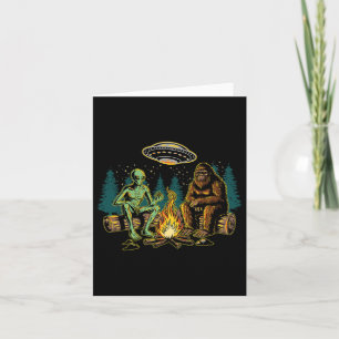 Tarjeta Camping Sasquatch Ufo de Campe