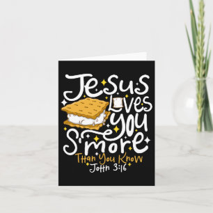 Tarjeta Camping Smore Jesús te ama John Bible Verse Chr