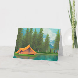 Tarjeta Camping temática feliz cumpleaños para él