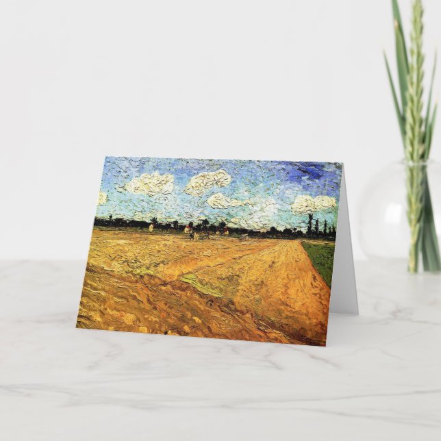 Tarjeta Campo comprimido (los Furrows) de Vincent van Gogh (Anverso)
