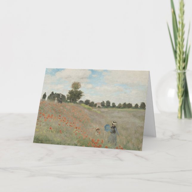 Tarjeta Campo de adormidera cerca de Argentina por Claude  (Anverso)