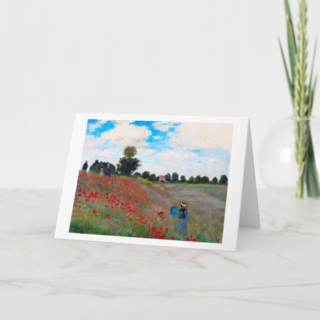 Tarjeta Campo de amapola, Monet (Anverso)