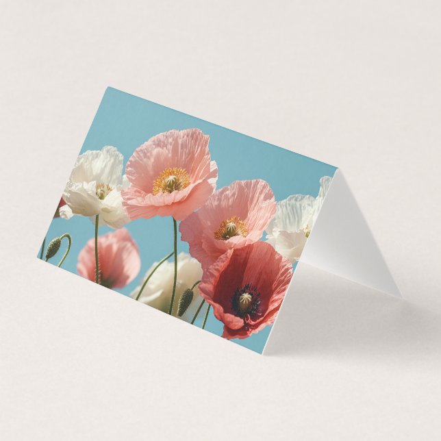 Tarjeta Campo de cachorros contra un cielo azul y suave (Anverso)