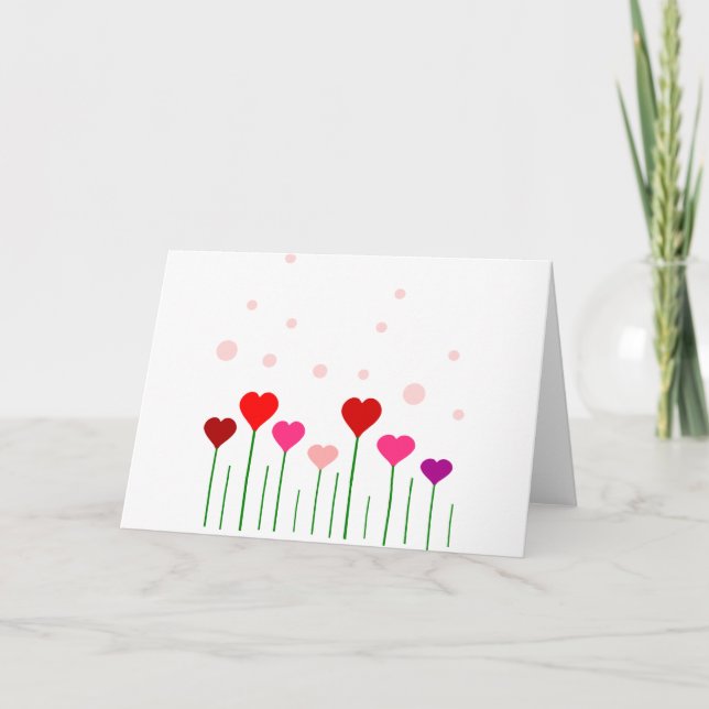Tarjeta Campo de corazón de amor (Anverso)