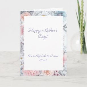 Tarjeta Campo de Flores Elegante Clásico Floral Atenuado