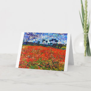Tarjeta Campo de flores rojas, Van Gogh