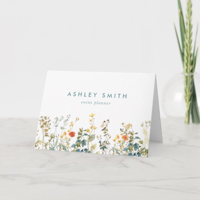 Tarjeta Campo de Flores Silvestres Elegantes Agradecimient (Anverso)