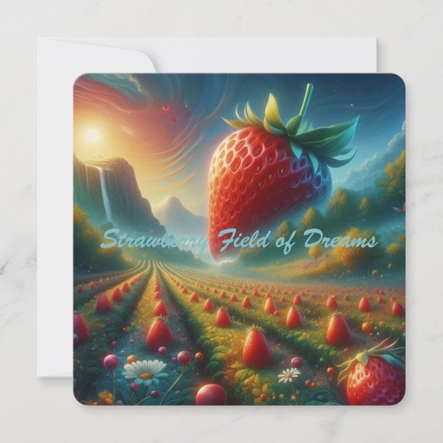 Tarjeta Campo de fresa de sueños (Anverso)