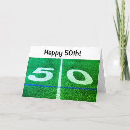 Tarjeta Campo de fútbol de línea de 50 yardas de cumpleaño