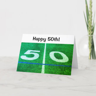 Tarjeta Campo de fútbol de línea de 50 yardas de cumpleaño