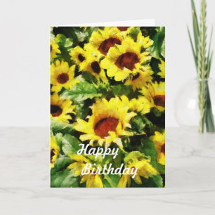 Tarjeta Campo de girasoles - Cumpleaños