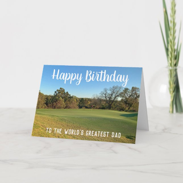Tarjeta Campo de golf Feliz cumpleaños foto personalizada  (Anverso)