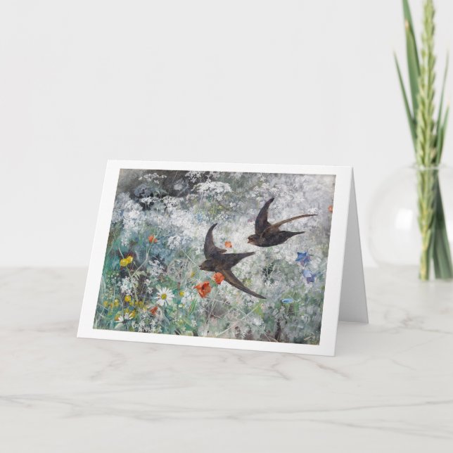 Tarjeta Campo de golosinas y flores, Bruno Liljefors (Anverso)