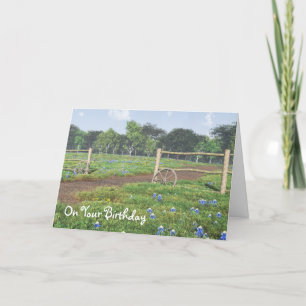 Tarjeta Campo de la carta de cumpleaños de Bluebonnets