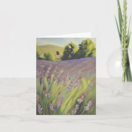 Tarjeta Campo de lavanda acuarela personalizable