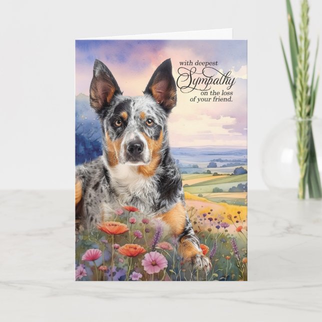 Tarjeta Campo de Perro Heeler Azul Mascota Simpatía (Anverso)