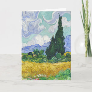 Tarjeta Campo de trigo con cipreses de Van Gogh Arte