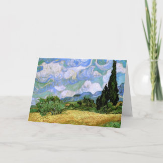 Tarjeta Campo de trigo con cipreses (F717)Bella Artes Van 