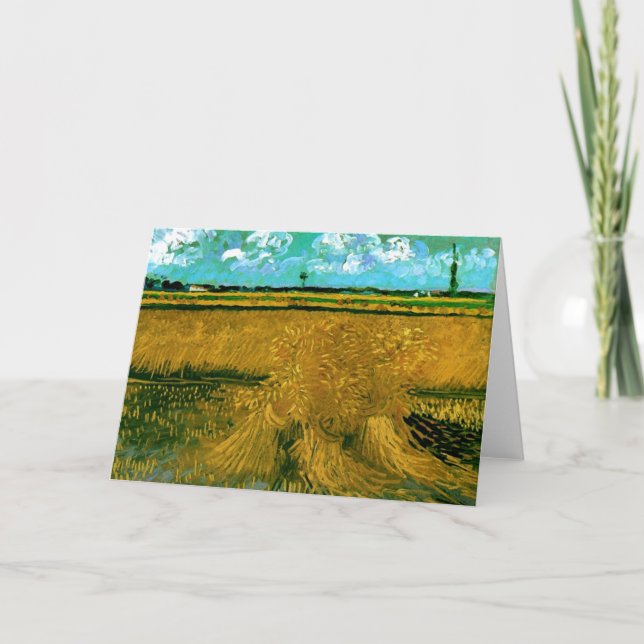 Tarjeta Campo de trigo con las gavillas, Bello Artes de (Anverso)