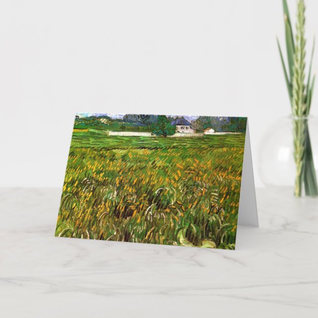 Tarjeta Campo de trigo en Auvers por Vincent van Gogh (Anverso)