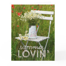 Campo de verano Flores silvestres Poppies + Texto