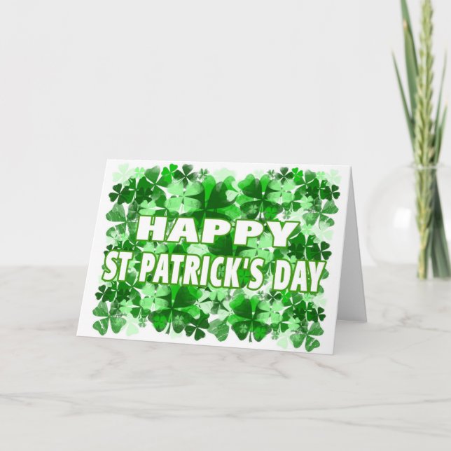 Tarjeta Campo del trébol del día de St Patrick feliz (Anverso)