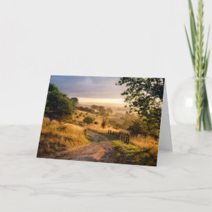 Tarjeta Campo inglés de la sol el   del amanecer