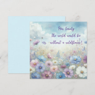 Tarjeta Campo y presupuesto de flores silvestres