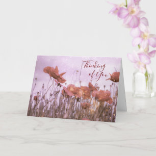 Tarjeta Campos    de amapola- Pensar en ti