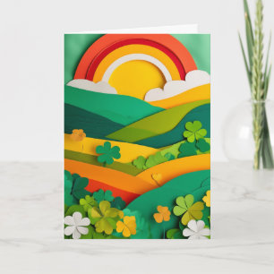 Tarjeta Campos de Arcoíris en Capas