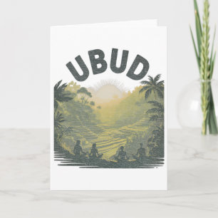 Tarjeta Campos de arroz de Ubud Li Jungla Meditación Yoga