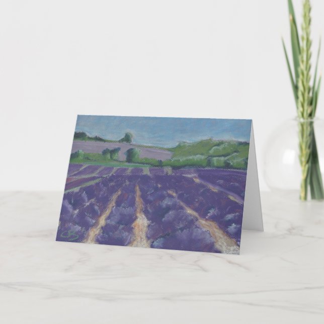 Tarjeta Campos de lavanda en Provenza - Francia - (Anverso)