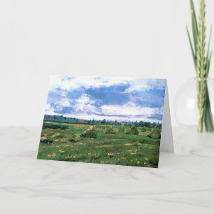 Tarjeta Campos de trigo con almiares de Vincent van Gogh