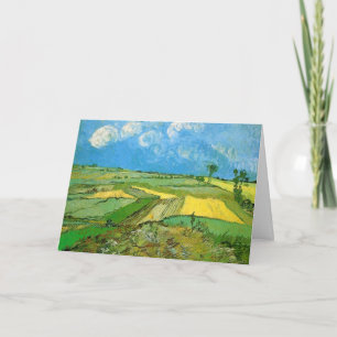 Tarjeta Campos de trigo de Van Gogh en Auvers bajo un ciel