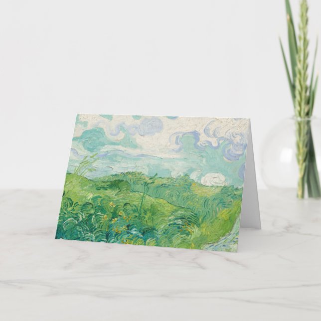 Tarjeta Campos de trigo verde, Auvers by van Gogh: (Anverso)